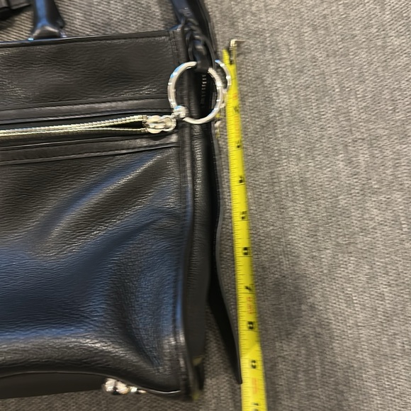Rebecca Minkoff Bedford Zip Satchel Crossbody Black Leather and Silver Hardware - Picture 14 of 16